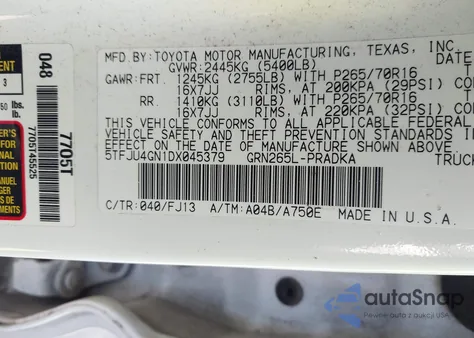 2013 Toyota Tacoma Prerunner V6 from USA, damaged, VIN 5TFJU4GN1DX045379